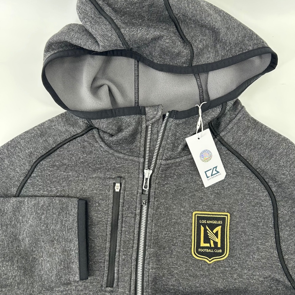 Cutter & Buck LAFC Hoodie Mens Large Charcoal Full Zip MLS Jacket NEW MCO00089